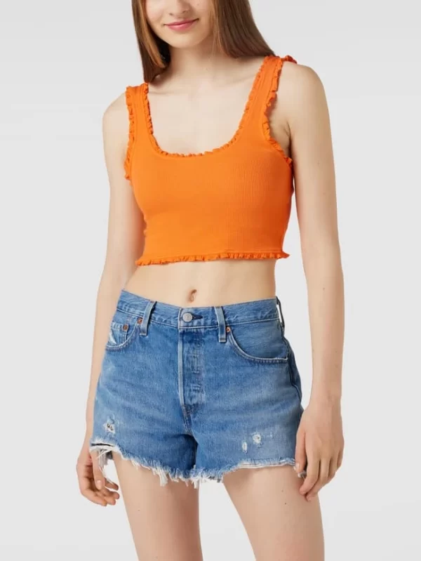 Only Crop Top Mit Rüschen – Orange 5