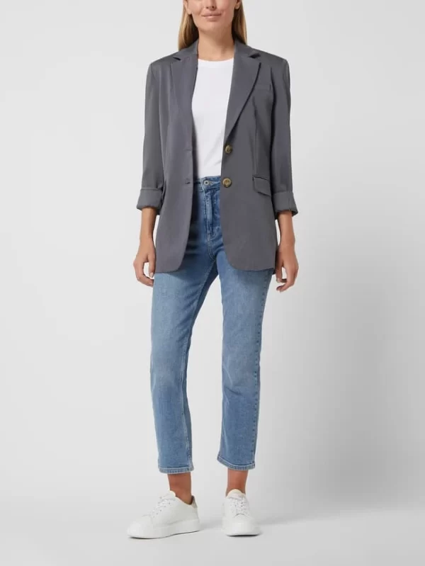 JC Sophie Blazer Mit Paspelierten Pattentaschen – Dunkelgrau 1