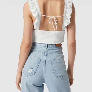 REVIEW Crop Top Im Smok-Design – Offwhite 15