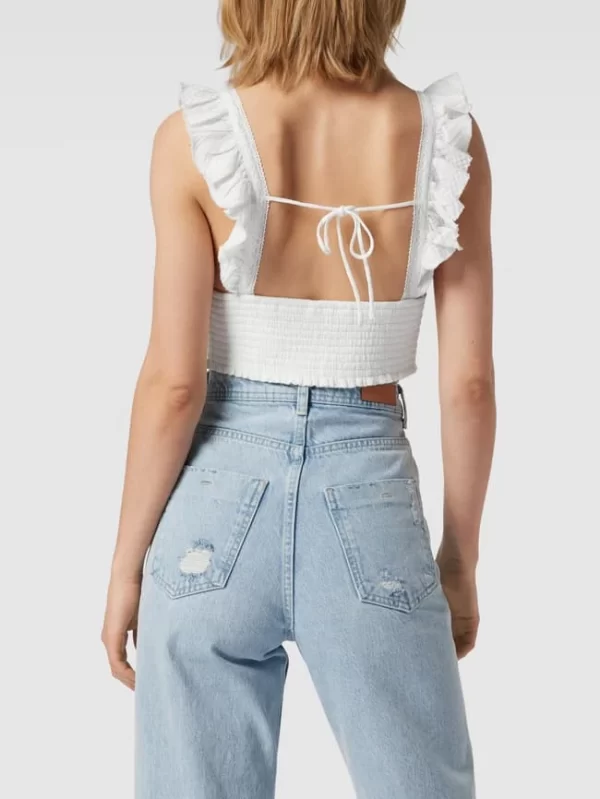 REVIEW Crop Top Im Smok-Design – Offwhite 6