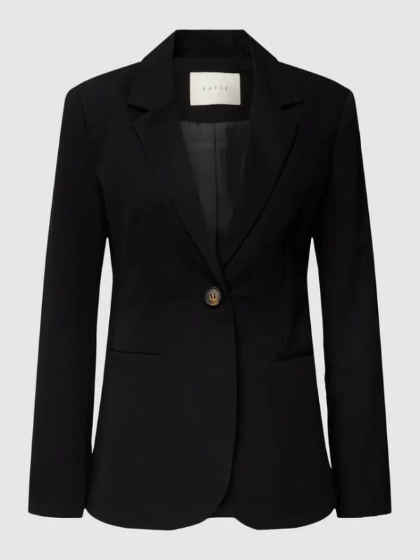 Kaffe Blazer Mit Angedeuteten Leistentaschen – Schwarz 1