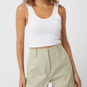 Calvin Klein Jeans Crop Top Mit Feiner Struktur – Weiß 13