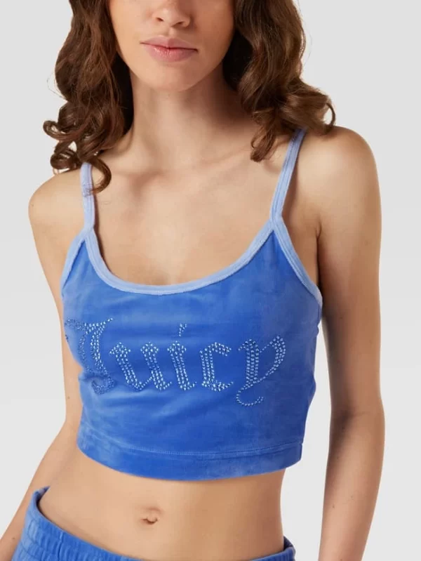 Juicy Couture Crop Top Mit Ziersteinbesatz Modell ‘CONTRAST TYRA’ – Blau 4