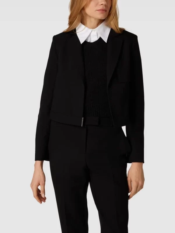 Comma Cropped Blazer Mit Reverskragen – Schwarz 5