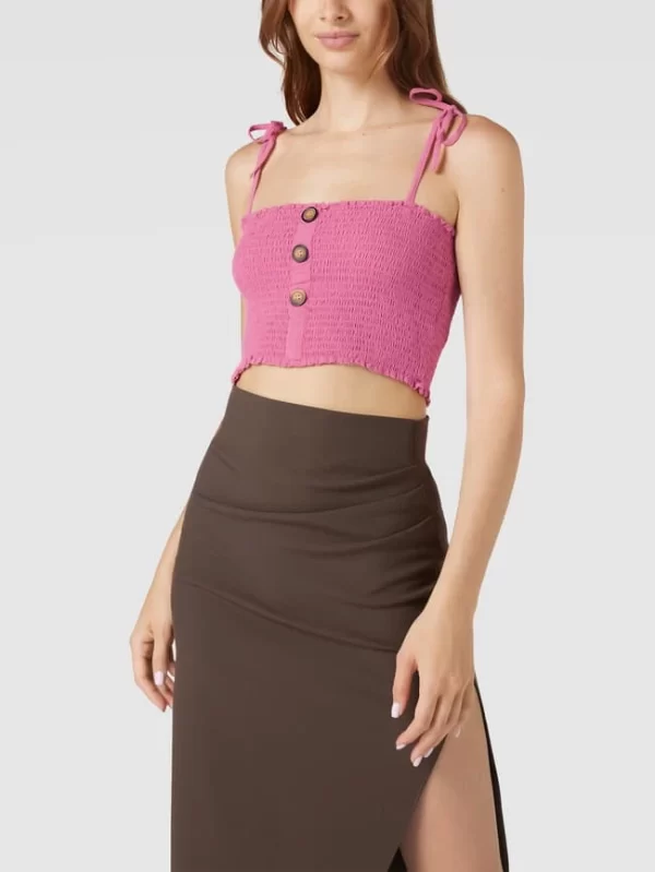 Only Crop Top Mit Smok-Details – Pink 5