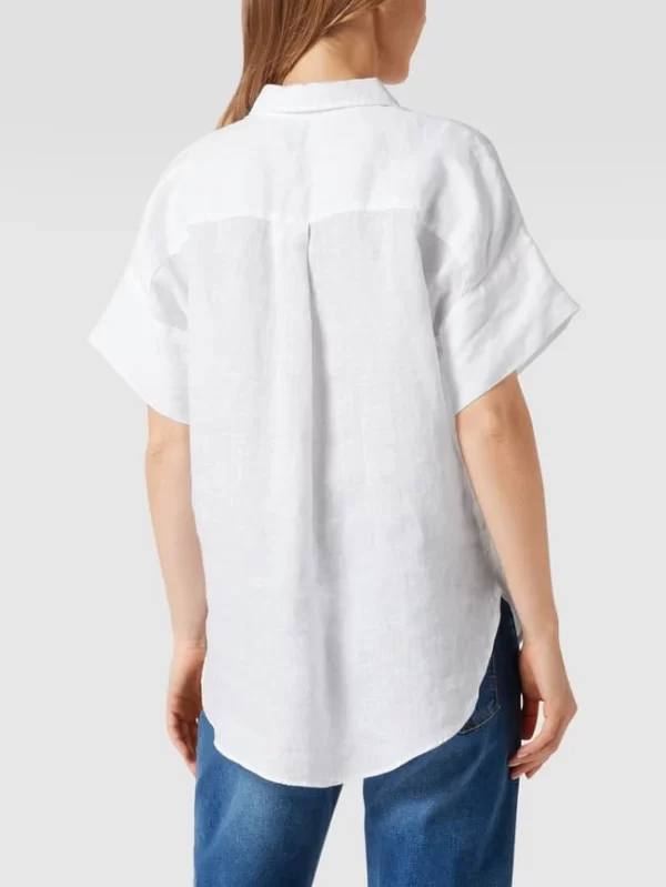 Lauren Ralph Lauren Kurzärmeliges Leinenshirt Mit Umlegekragen – Weiß 6