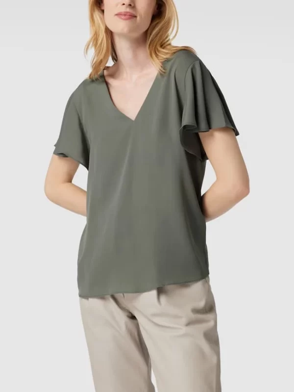 Jake*s Collection Bluse Mit Volantärmeln – Khaki 5