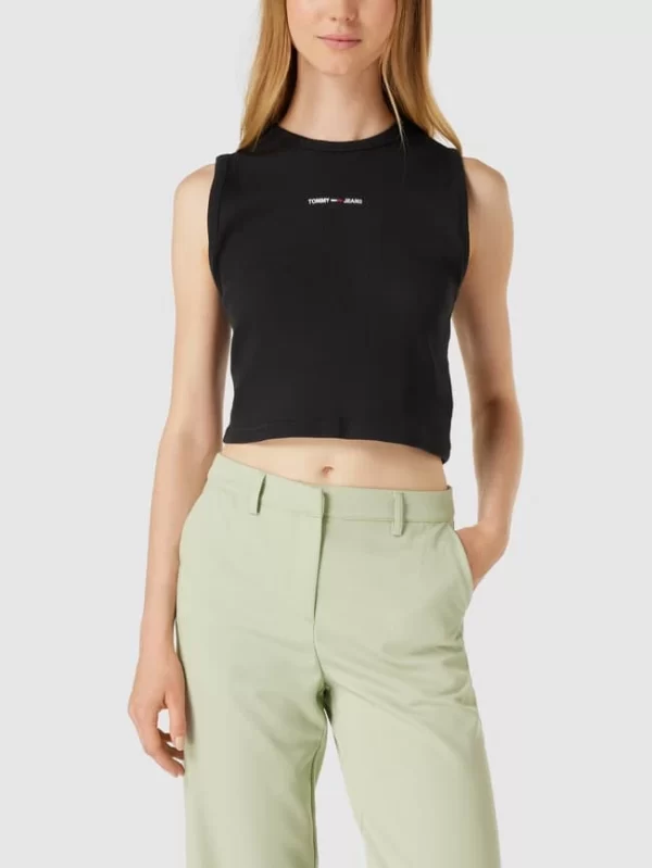 Tommy Jeans Crop Top Mit Label-Stitching Modell ‘CROP’ – Schwarz 5