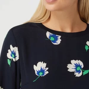 Oui Blusenshirt Aus Viskose Mit Floralem Muster – Dunkelblau 11