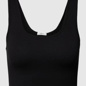 Jake*s Casual Crop Top In Ripp-Optik – Schwarz 9