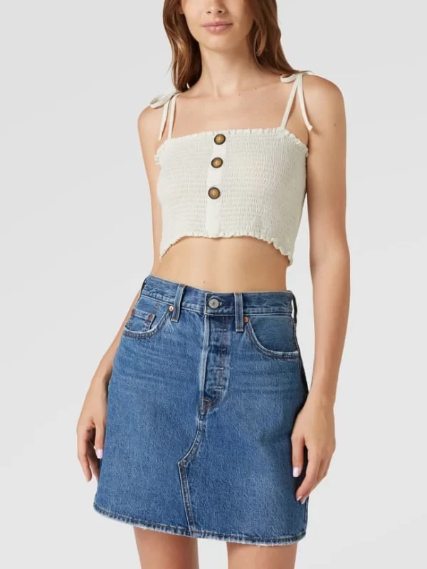 Only Crop Top Mit Smok-Details – Offwhite 5