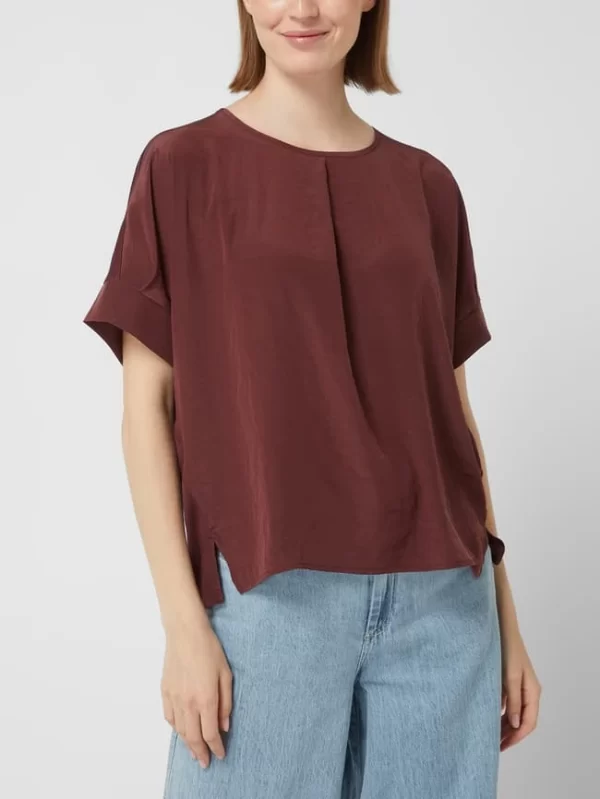 Luisa Cerano Blusenshirt Aus Satin – Bordeaux Rot 5