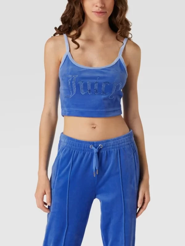 Juicy Couture Crop Top Mit Ziersteinbesatz Modell ‘CONTRAST TYRA’ – Blau 5