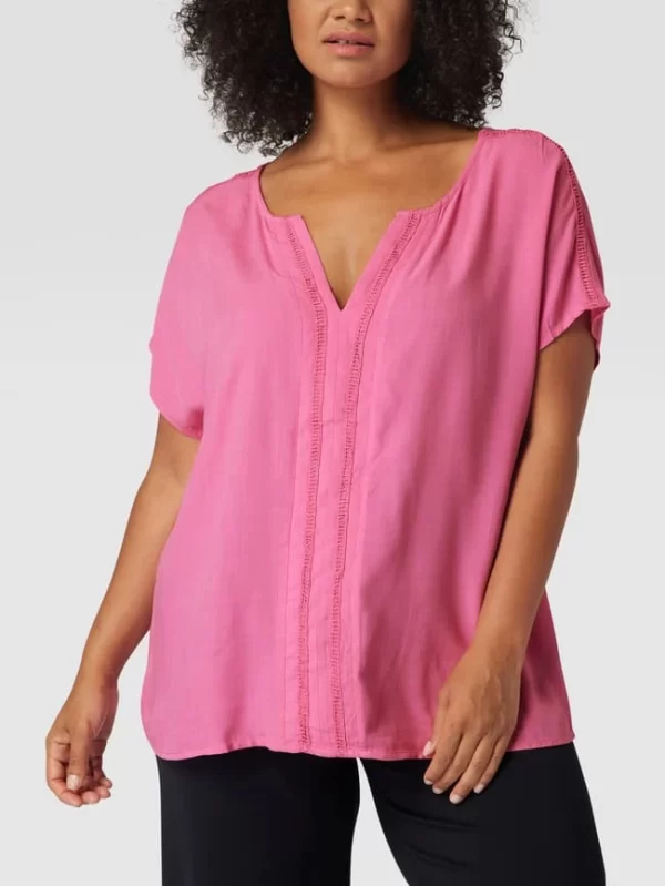 ONLY CARMAKOMA PLUS SIZE Blusenshirt Mit Zierborten – Pink 5