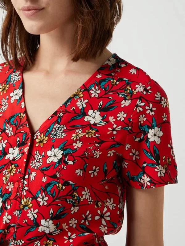 Vero Moda Cropped Bluse Mit Knotendetail Modell ‘Simply’ – Rot 4