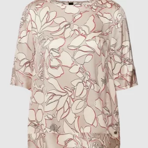 Marc Cain Seidenbluse Mit Floralem Muster – Taupe 9