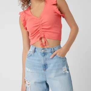 Only Crop Top Mit Raffungen Modell ‘Laila’ – Koralle 13