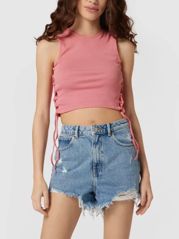 BDG Urban Outfitters Crop Top Mit Schnürung – Altrosa 5