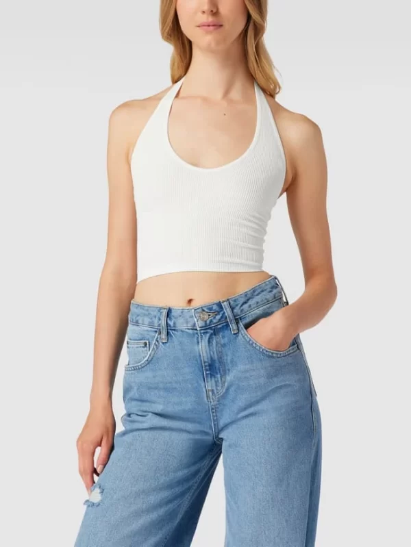 BDG Urban Outfitters Crop Top In Ripp-Optik – Weiß 5