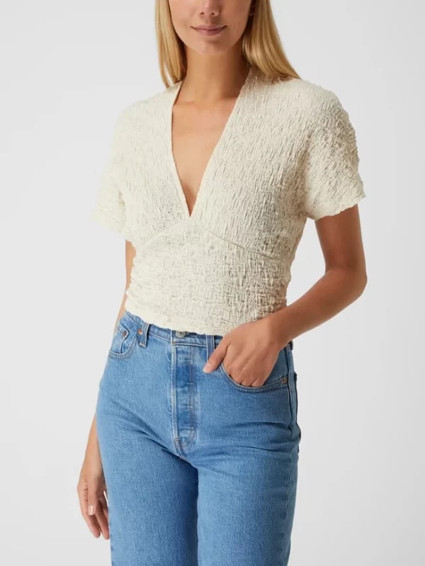 Gina Tricot Blusenshirt Mit Angeschnittenen Ärmeln Modell ‘Selma’ – Sand 5