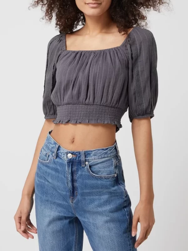 American Eagle Cropped Shirt Mit Zierborten – Anthrazit 5