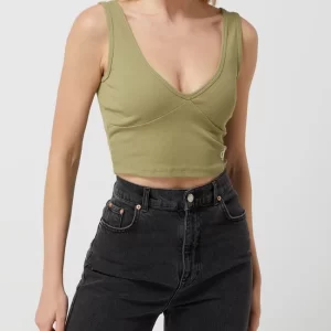 Calvin Klein Jeans Crop Top Mit Stretch-Anteil – Olivgrün 13