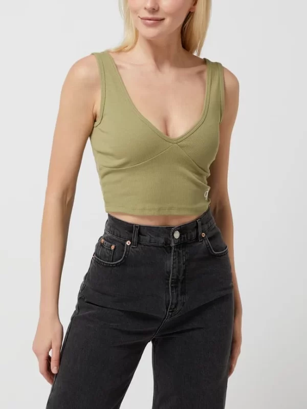 Calvin Klein Jeans Crop Top Mit Stretch-Anteil – Olivgrün 5