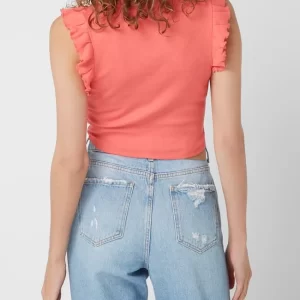 Only Crop Top Mit Raffungen Modell ‘Laila’ – Koralle 15