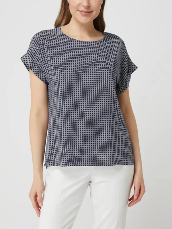 Montego Blusenshirt Mit Allover-Muster – Dunkelblau 5