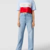 Tommy Jeans Oversized Crop Shirt Mit Logo-Stitching – Hellblau 19