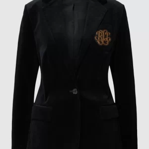 Lauren Ralph Lauren Blazer Aus Cord Mit Label-Patch Modell ‘NATHEE-BLAZER’ – Schwarz 9