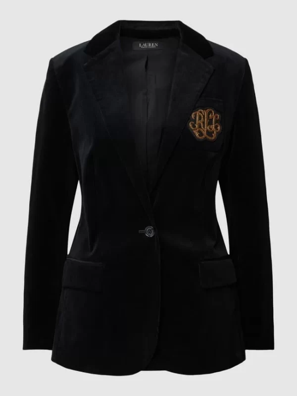 Lauren Ralph Lauren Blazer Aus Cord Mit Label-Patch Modell ‘NATHEE-BLAZER’ – Schwarz 3