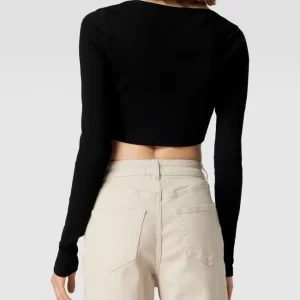 Tommy Jeans Cropped Longsleeve Mit Label-Patch Modell ‘CROP RIB CENTER BADGE’ – Schwarz 15