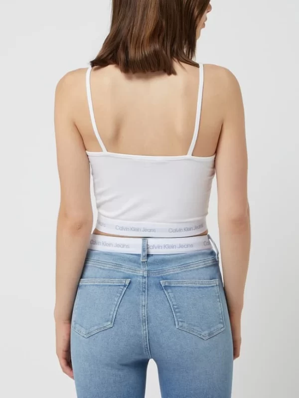 Calvin Klein Jeans Crop Top Mit Logo-Bund – Weiß 6