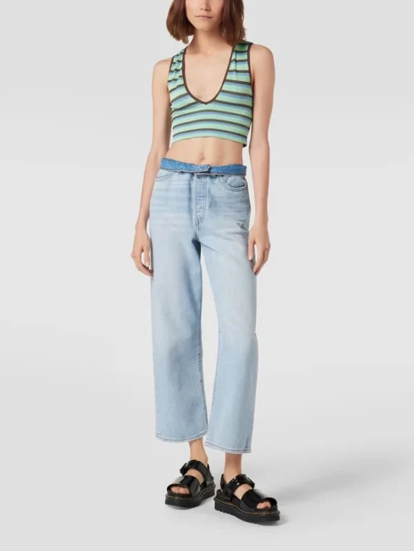 BDG Urban Outfitters Crop Top In Ripp-Optik – Blau 1