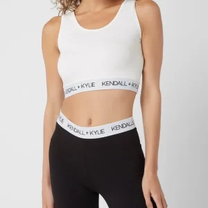 Kendall & Kylie Crop Top Mit Logo-Bund – Offwhite 13